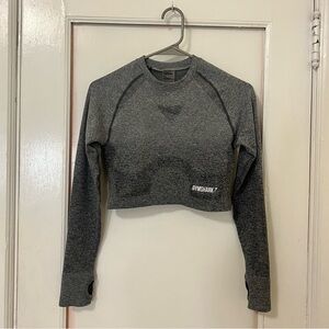 GYMSHARK vital seamless ombre long sleeve crop top with thumbholes everyday flex
